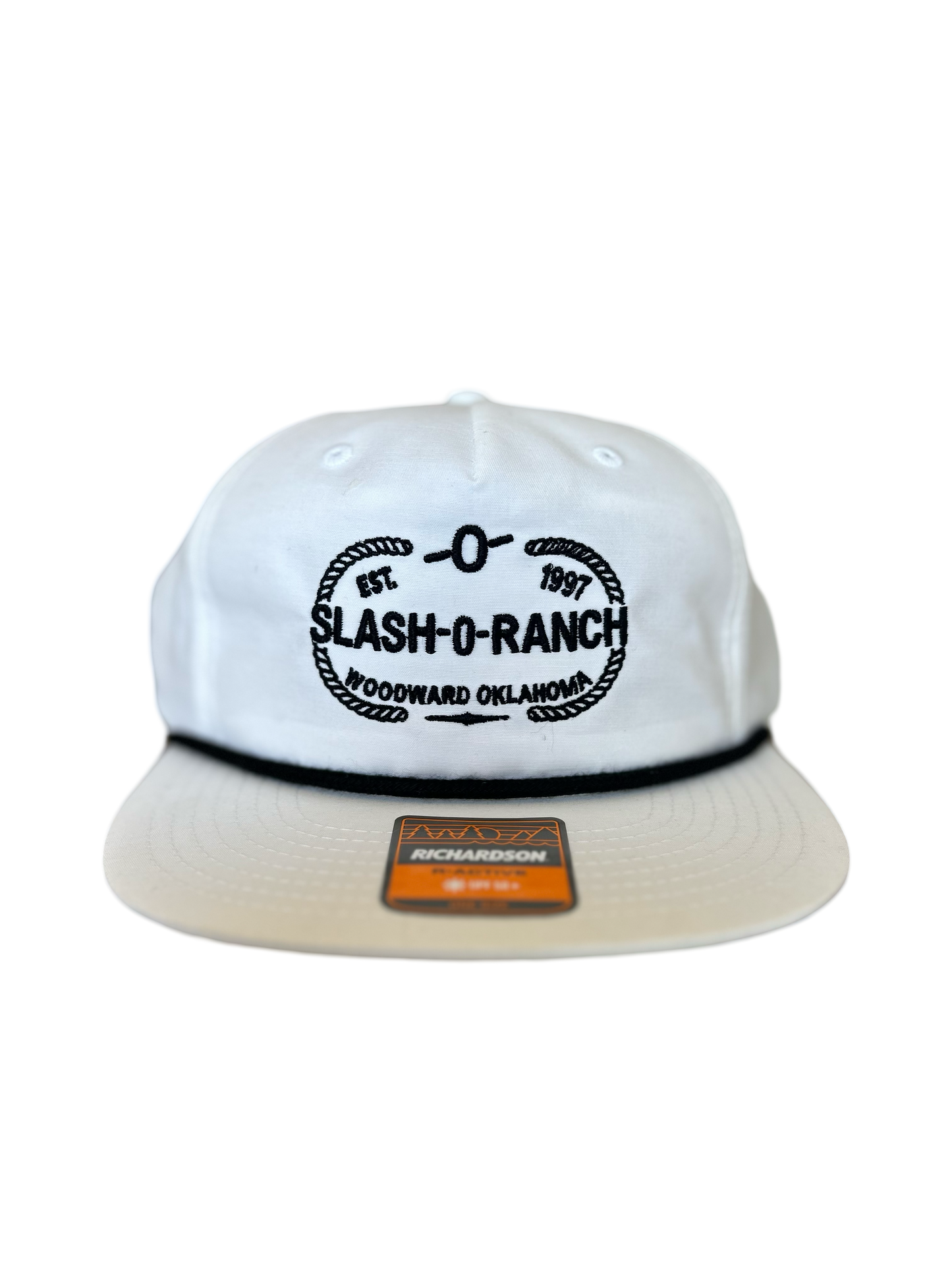 White and Black Rope Slash -O- Ranch Cap