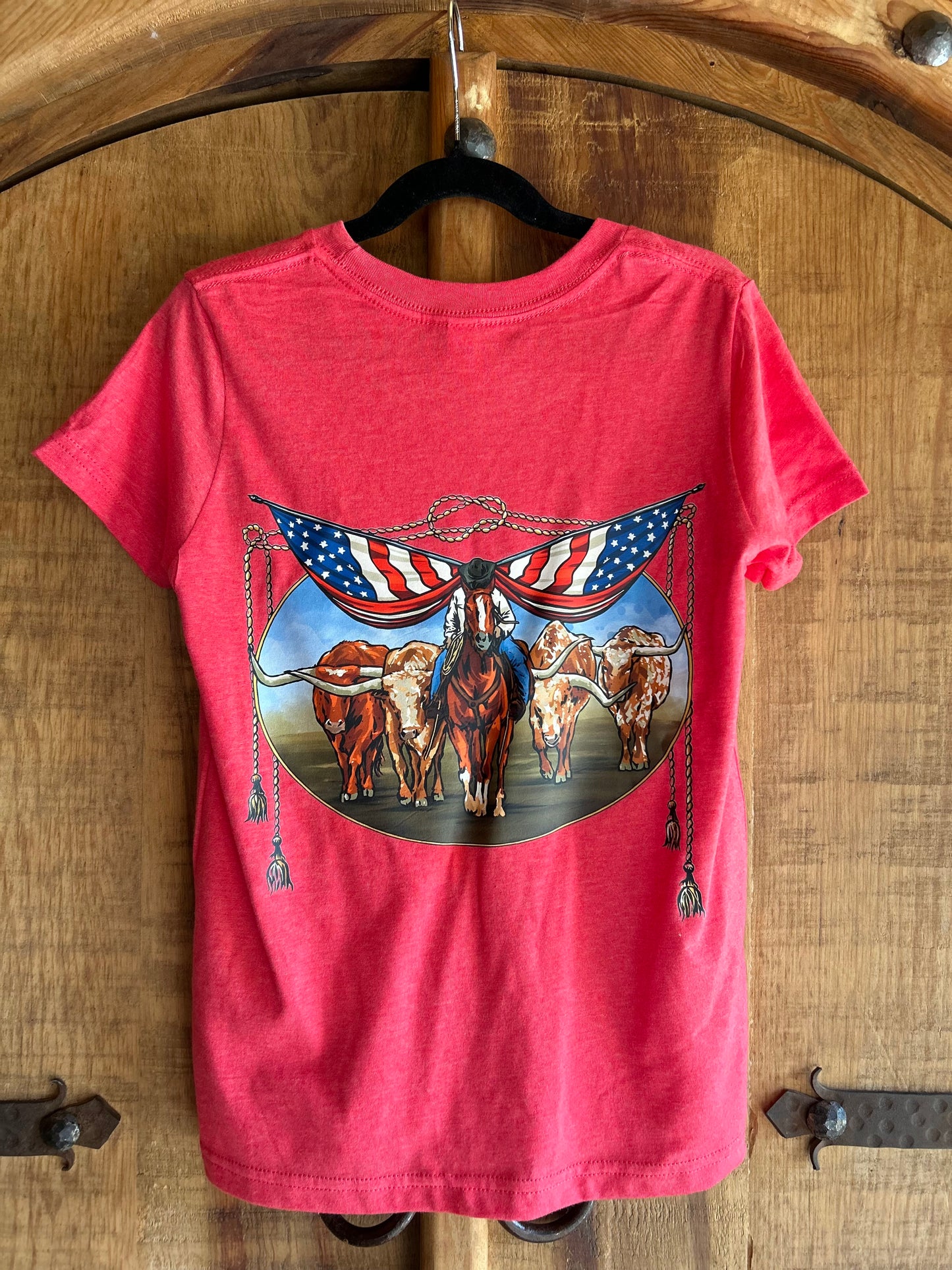 Longhorn American Flag tee