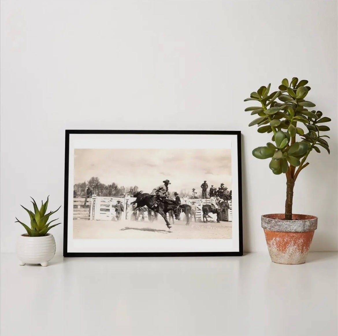 “Cowboy on Bucking Horse” print