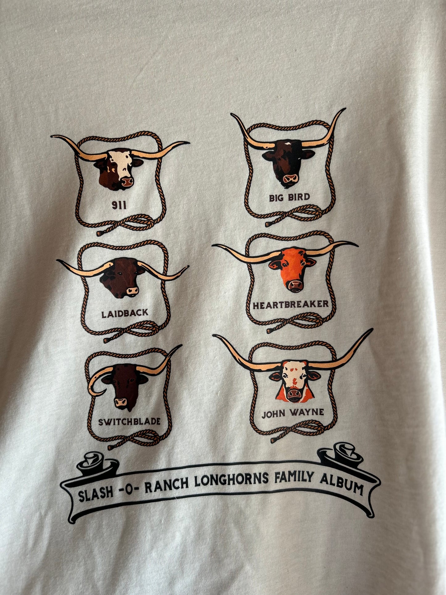A Slash -O- Ranch Longhorn Family Album tee