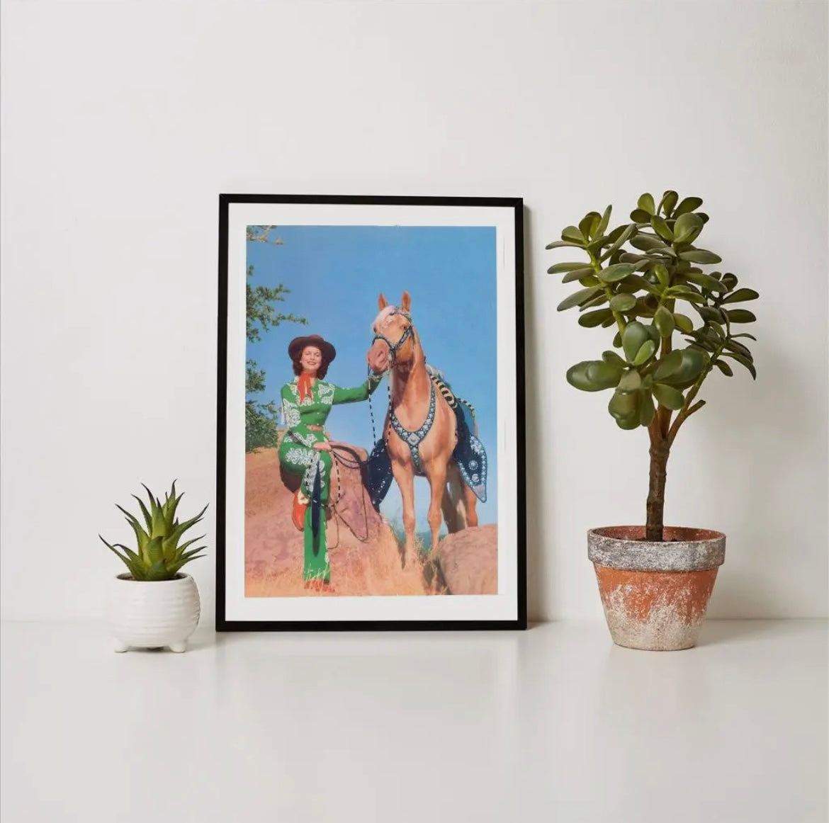 “Cowgirl in Green” print
