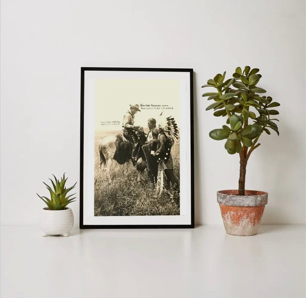 “Cowboy & Indians Trading” print