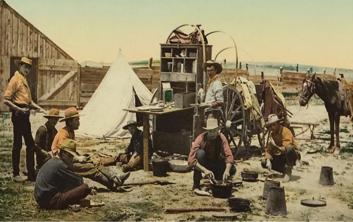 “Cowboys at Chuckwagon” print