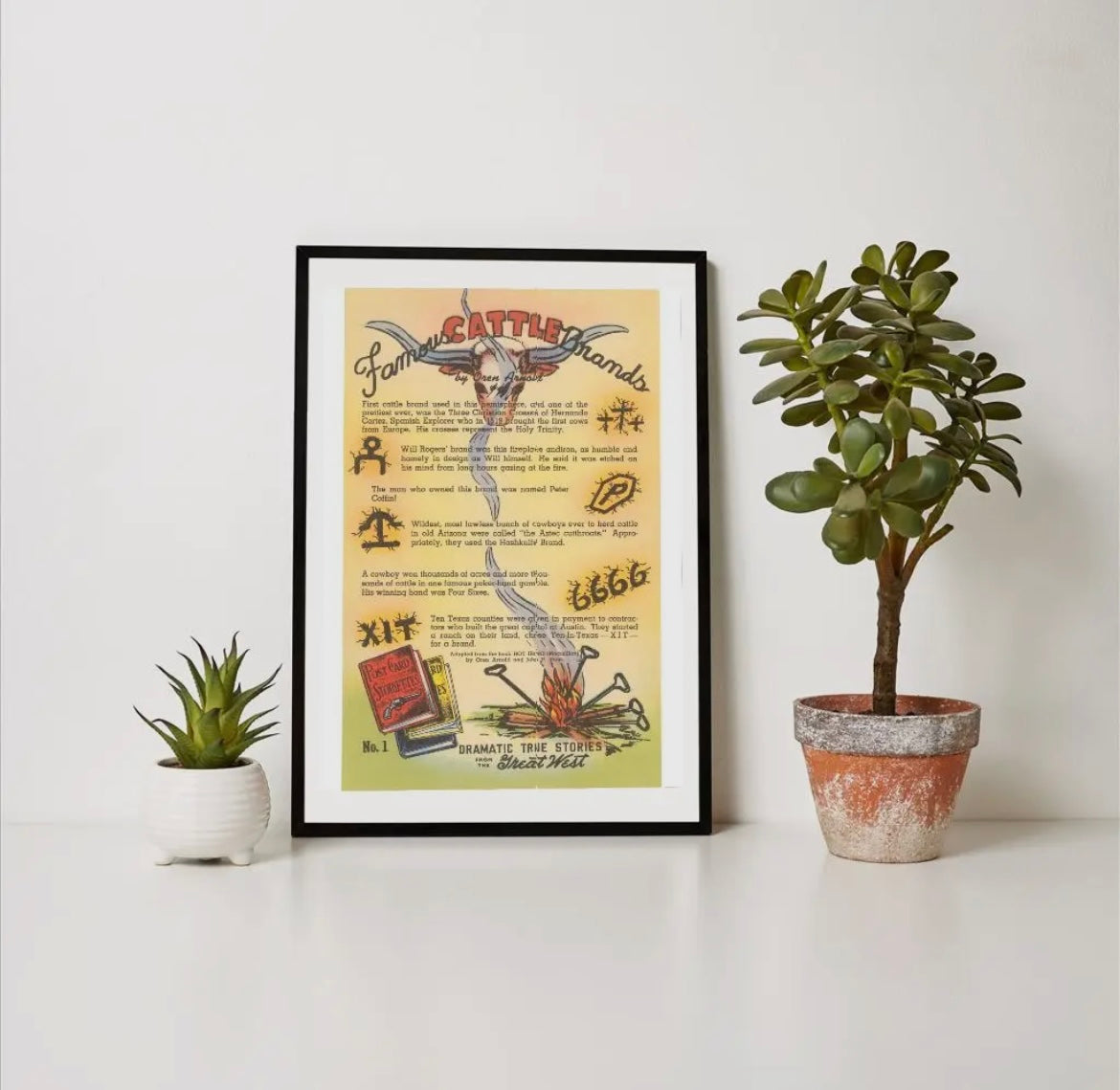 “Cattle Brands” print