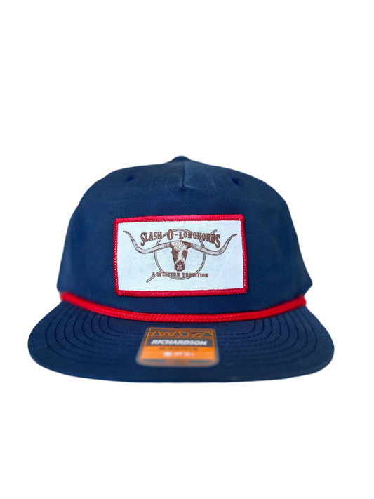 Red and Blue Longhorn Patch Cap