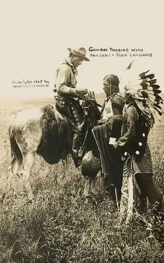 “Cowboy & Indians Trading” print