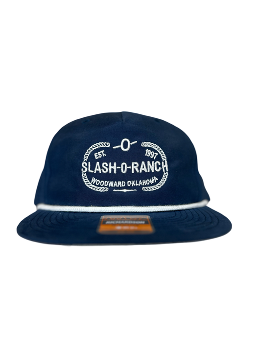 Navy and White rope Slash -O- Ranch cap