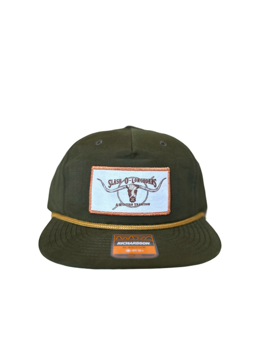 Olive Green and yellow rope Richardson cap