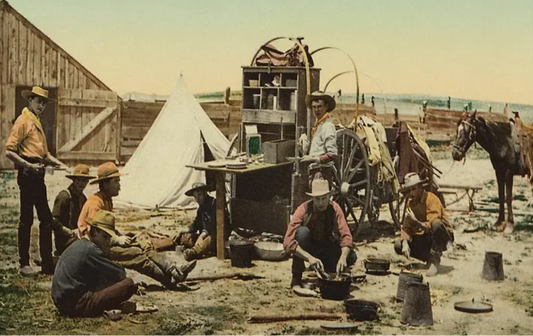 “Cowboys at Chuckwagon” print