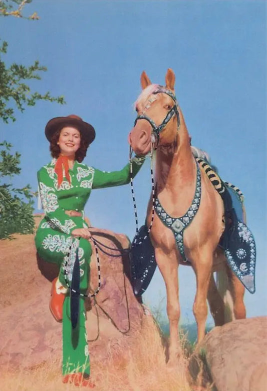 “Cowgirl in Green” print